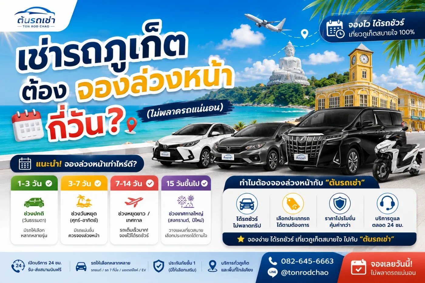 "ควรจองรถเช่าล่วงหน้ากี่วัน?"