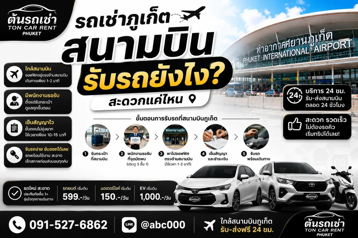 ✈️ รถเช่าภูเก็ต สนามบิน รับรถยังไง? สะดวกแค่ไหน