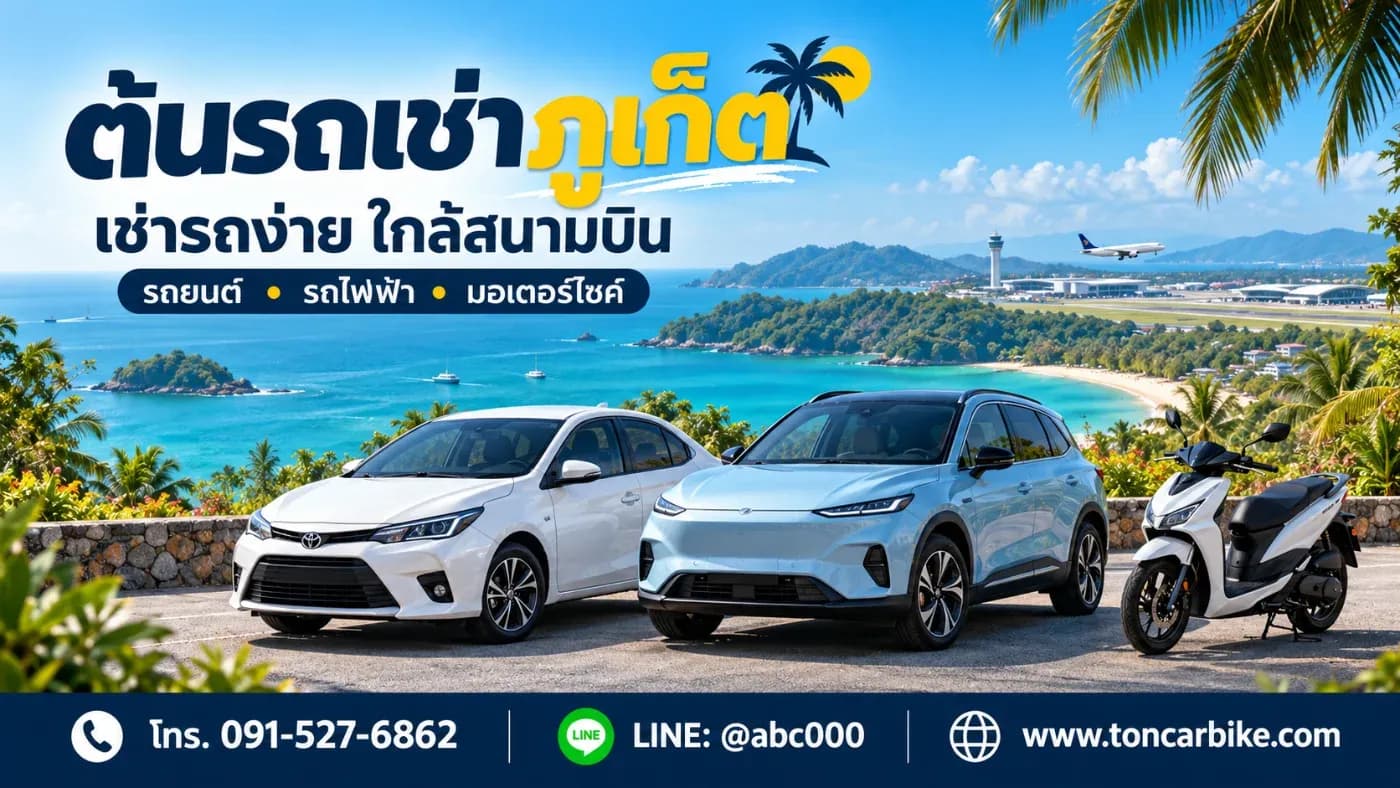 ต้นรถเช่าภูเก็ต เช่ารถง่าย ใกล้สนามบิน พร้อมพาคุณเที่ยวได้ตามสไตล์