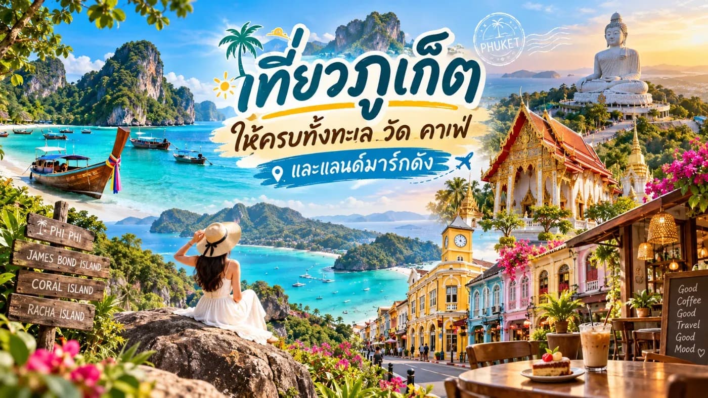 หลายคนคงนึกถึงทะเลสีฟ้า หาดทรายขาว และเกาะสวยระดับโลก แต่ความจริงแล้วภูเก็ตมีเสน่ห์มากกว่านั้น ไม่ว่าจะเป็นวัดเก่าแก่ที่เต็มไปด้วยประวัติศาสตร์