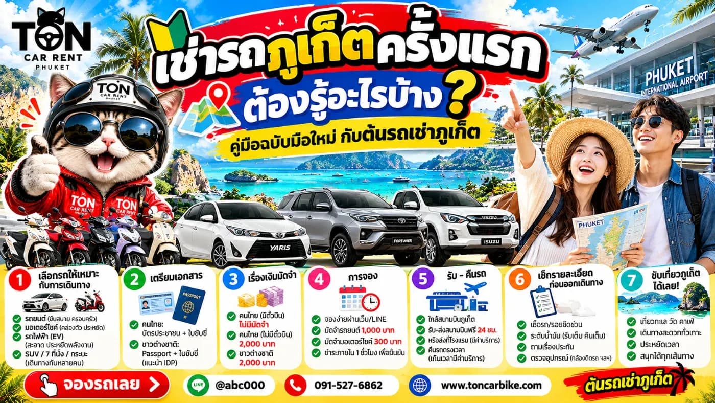 ต้นรถเช่าภูเก็ต จะพามารู้จักขั้นตอนการเช่ารถแบบง่าย ๆ ตั้งแต่การเลือกรถ จองรถ รับรถ